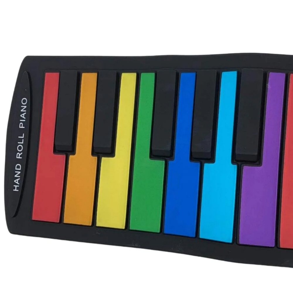 MukikiM Rock And Roll It Rainbow Flexible Roll-Up Piano - 49 Keys - Picture 3 of 8